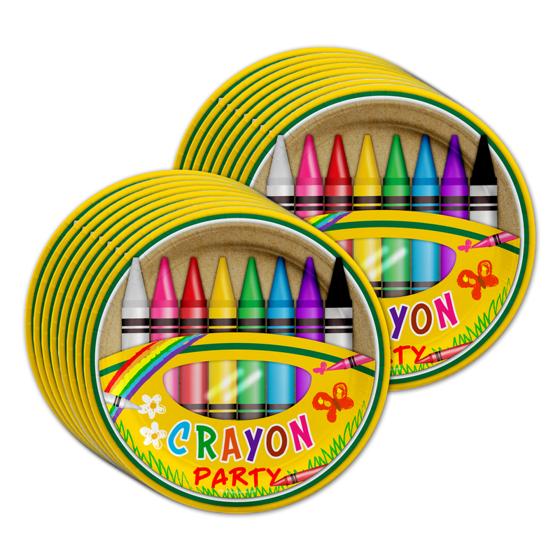Crayon Birthday Party Tableware Kit For 16 Guests