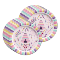 Tribal Boho Pink Birthday Party Tableware Kit For 16 Guests - BirthdayGalore.com