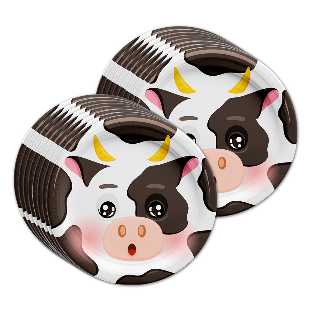 Cow Birthday Party Tableware Kit For 16 Guests - BirthdayGalore.com