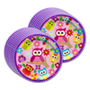 Patchwork Owl Birthday Party Tableware Kit For 16 Guests - BirthdayGalore.com