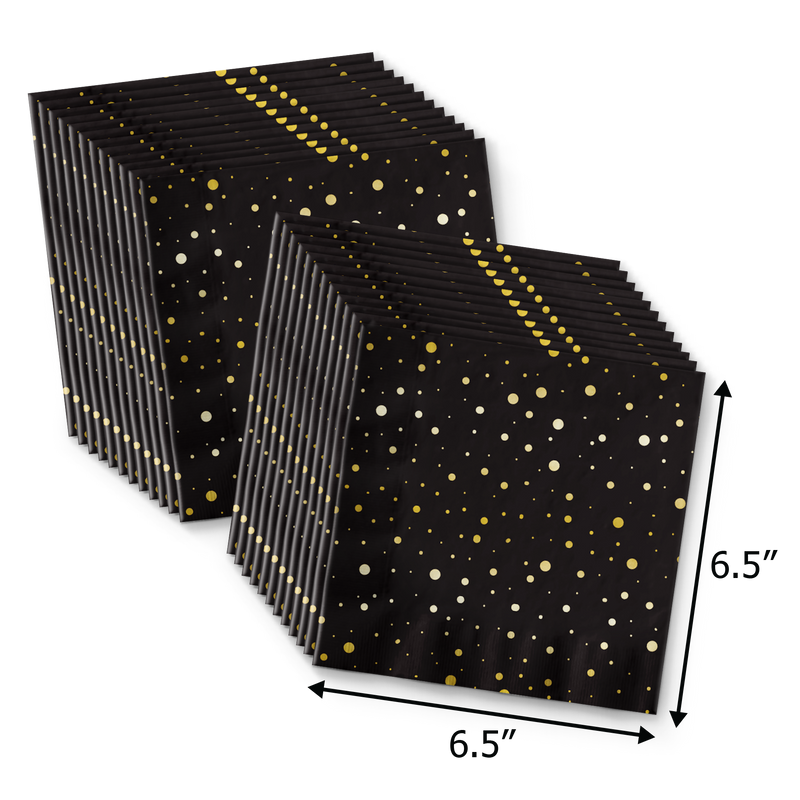 Black and Gold Cheers Tableware Kit For 24 Guests