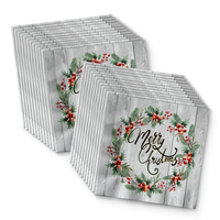 Merry Christmas Holiday Party Tableware Kit For 24 Guests