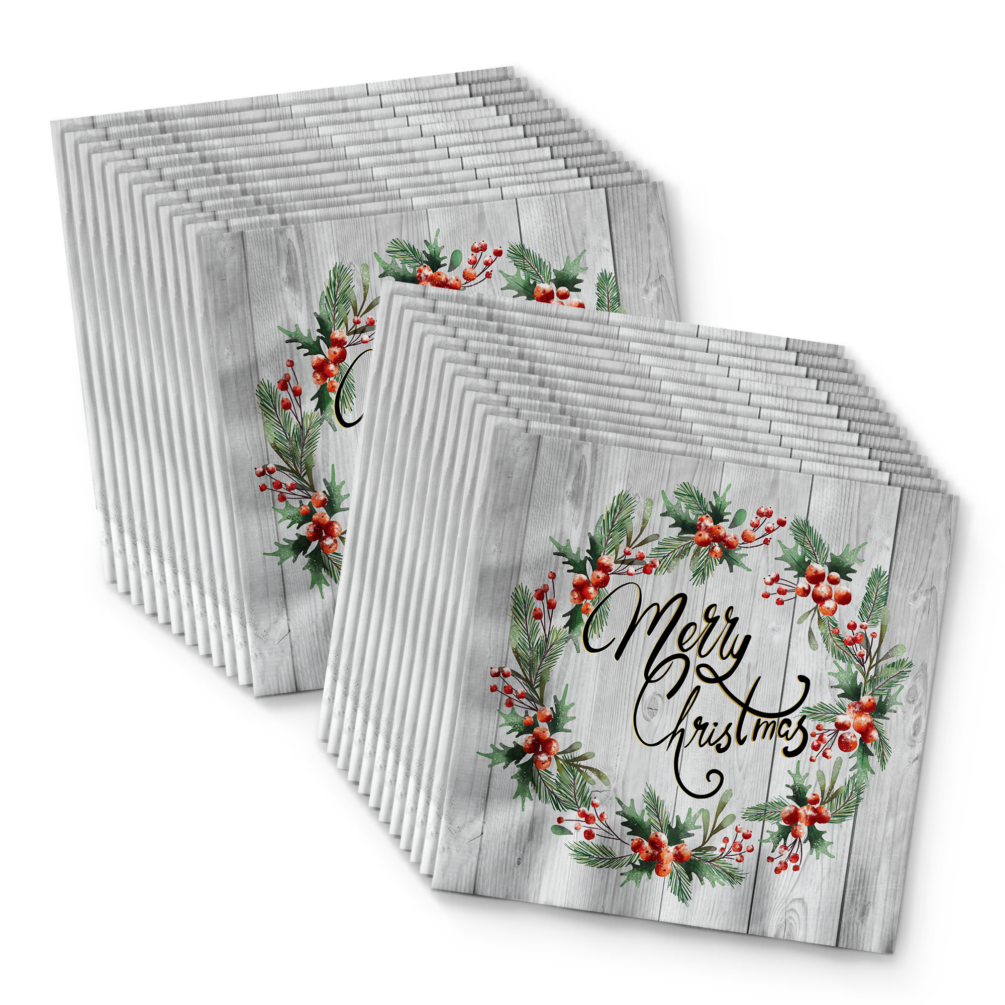 Merry Christmas Holiday Party Tableware Kit For 24 Guests