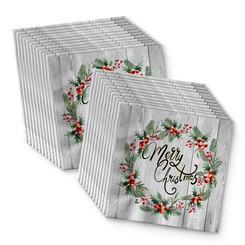Merry Christmas Holiday Party Tableware Kit For 24 Guests