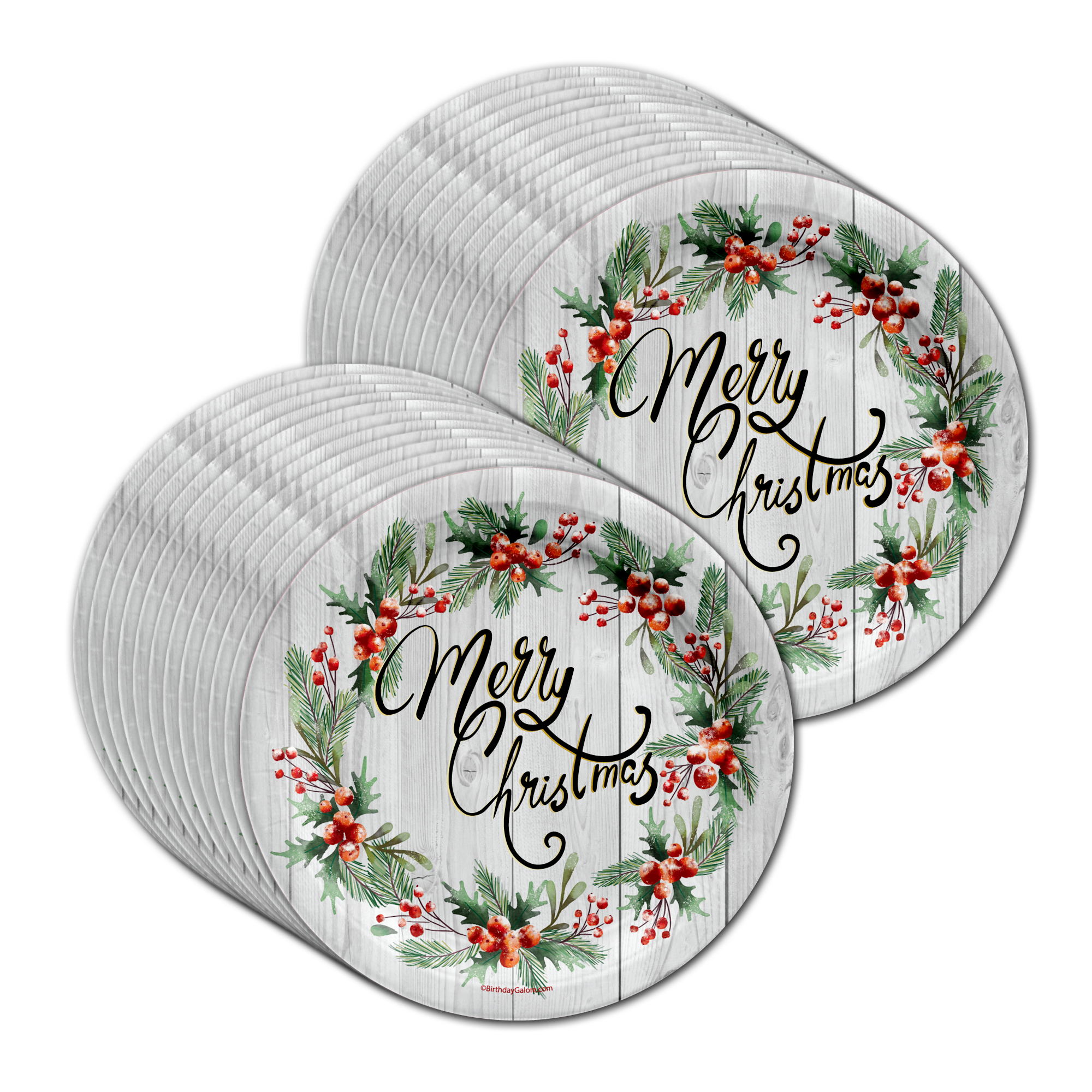 Merry Christmas Holiday Party Tableware Kit For 24 Guests
