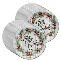 Merry Christmas Holiday Party Tableware Kit For 24 Guests