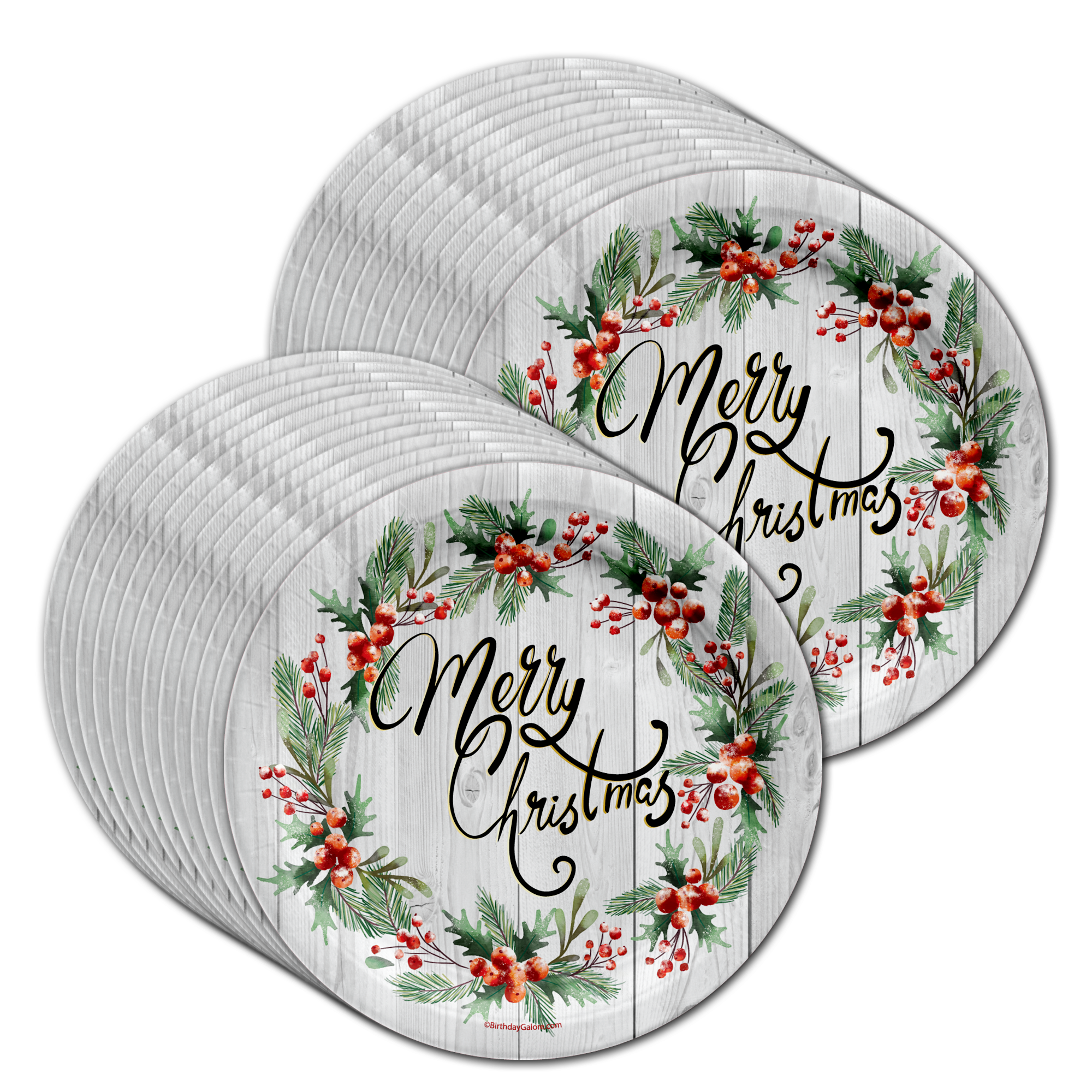 Merry Christmas Holiday Party Tableware Kit For 24 Guests