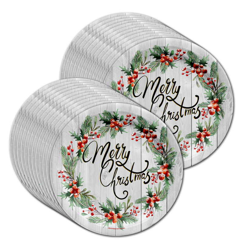 Merry Christmas Holiday Party Tableware Kit For 24 Guests