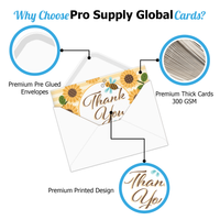 Sunflower Thank You Cards with Envelopes