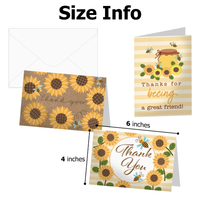 Sunflower Thank You Cards with Envelopes