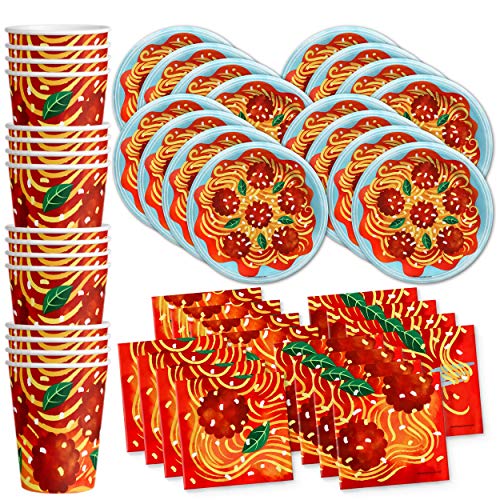 Spaghetti and Meatballs Birthday Party Tableware Kit For 16 Guests
