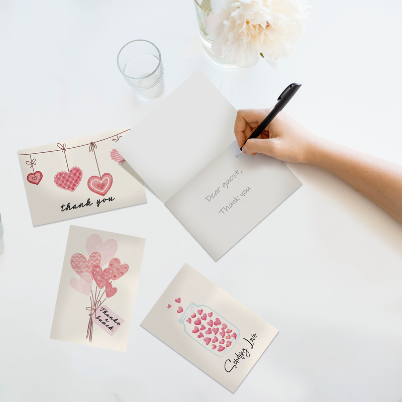 Hearts Thank You Cards with Envelopes