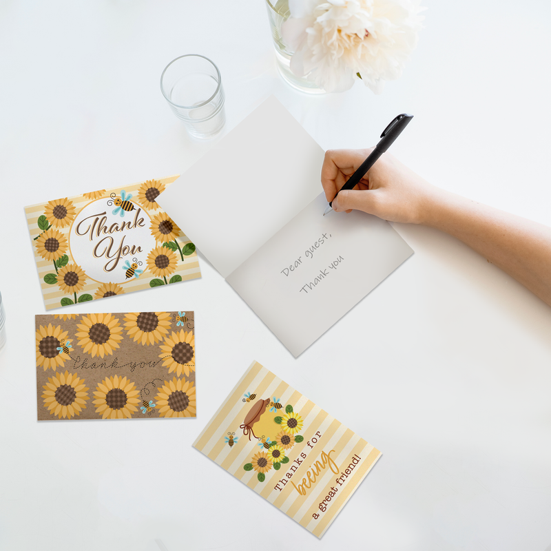 Sunflower Thank You Cards with Envelopes