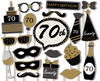 70th Birthday Black & Gold Photo Booth Props 20pcs Assembled - BirthdayGalore.com