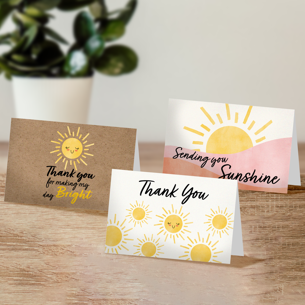 Sunshine Thank You Cards with Envelopes
