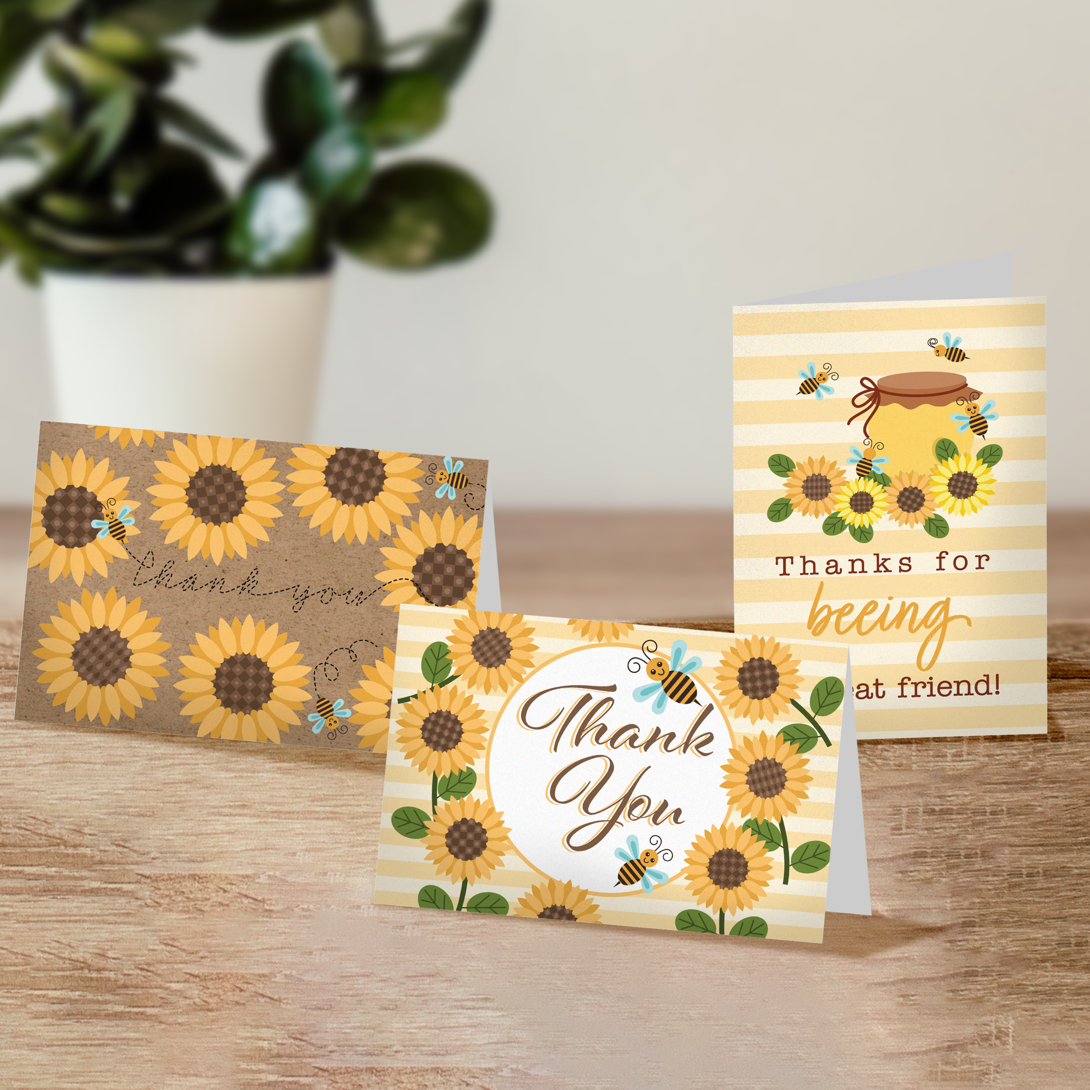Sunflower Thank You Cards with Envelopes
