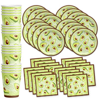 Avocado Birthday Party Tableware Kit For 16 Guests