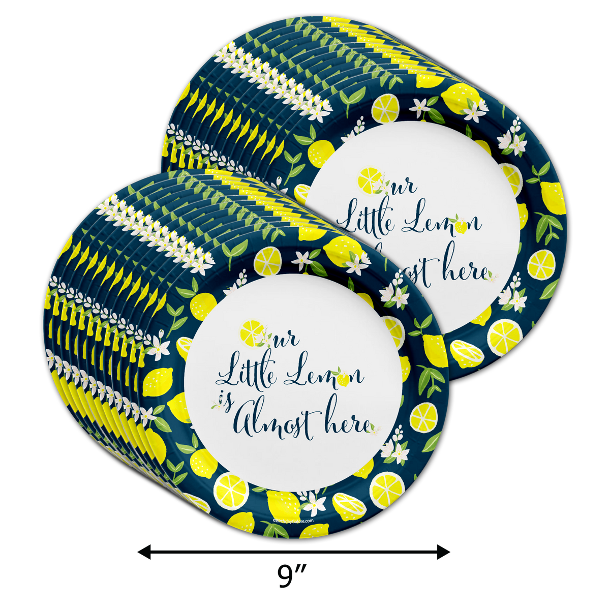 Lemon Baby Shower Tableware Kit For 24 Guests