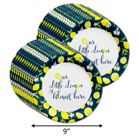 Lemon Baby Shower Tableware Kit For 24 Guests