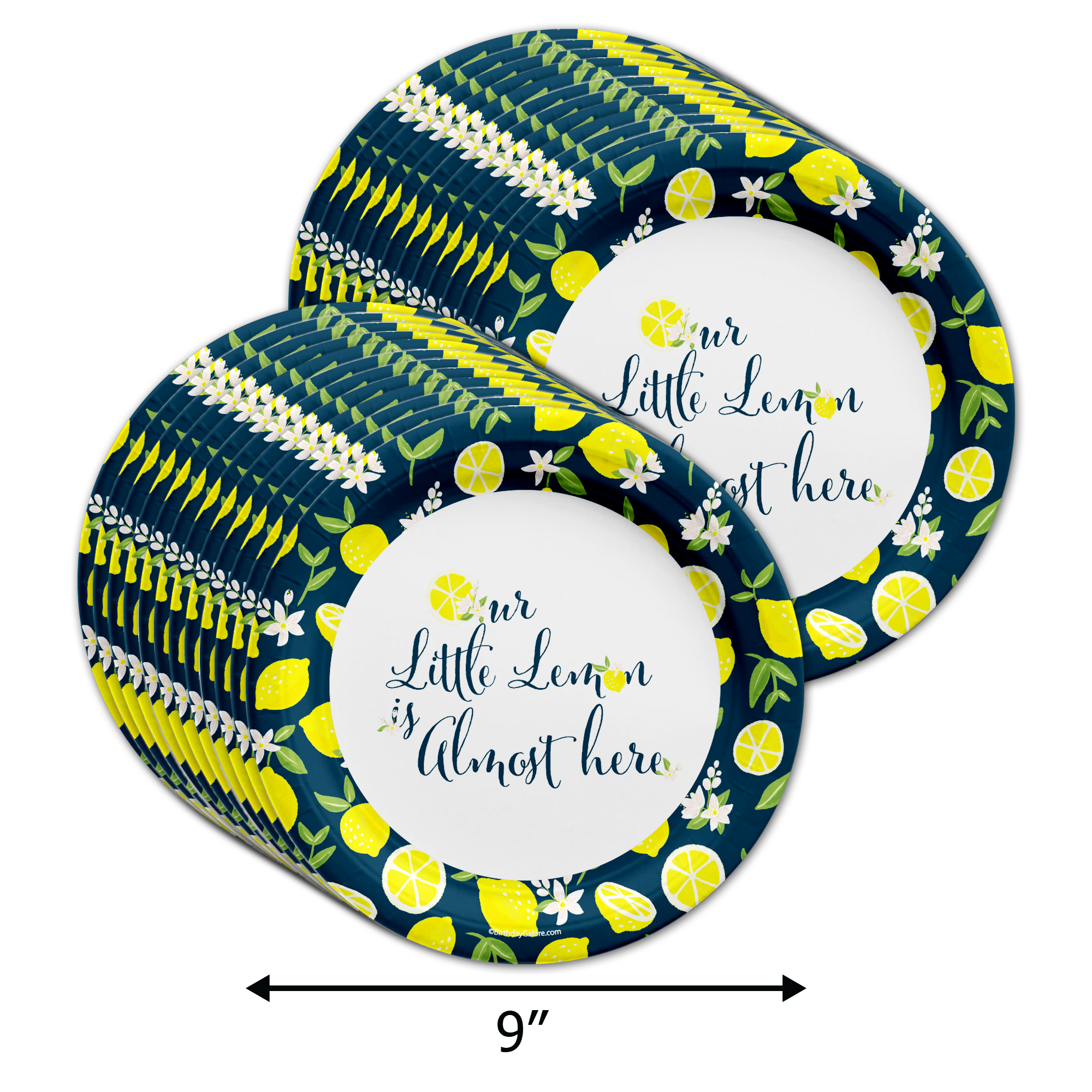 Lemon Baby Shower Tableware Kit For 24 Guests
