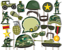 Classic Camo Photo Booth Props 20pcs Assembled - BirthdayGalore.com