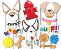 Puppy Dog Photo Booth Props 20pcs Assembled - BirthdayGalore.com