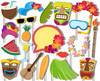 Hawaiian Luau Photo Booth Props 20pcs Assembled - BirthdayGalore.com