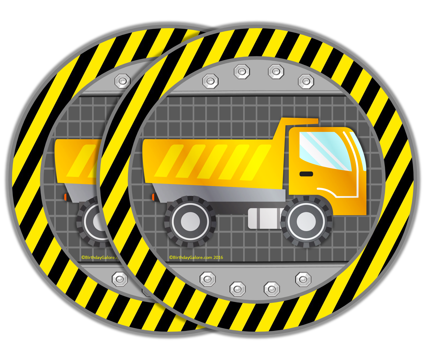 Construction Trucks Birthday Party Supplies Large 9" Plates 80pcs Value Pack