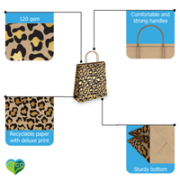 Leopard Prints Kraft Gift Bags (10.5x8x4.5 inches)