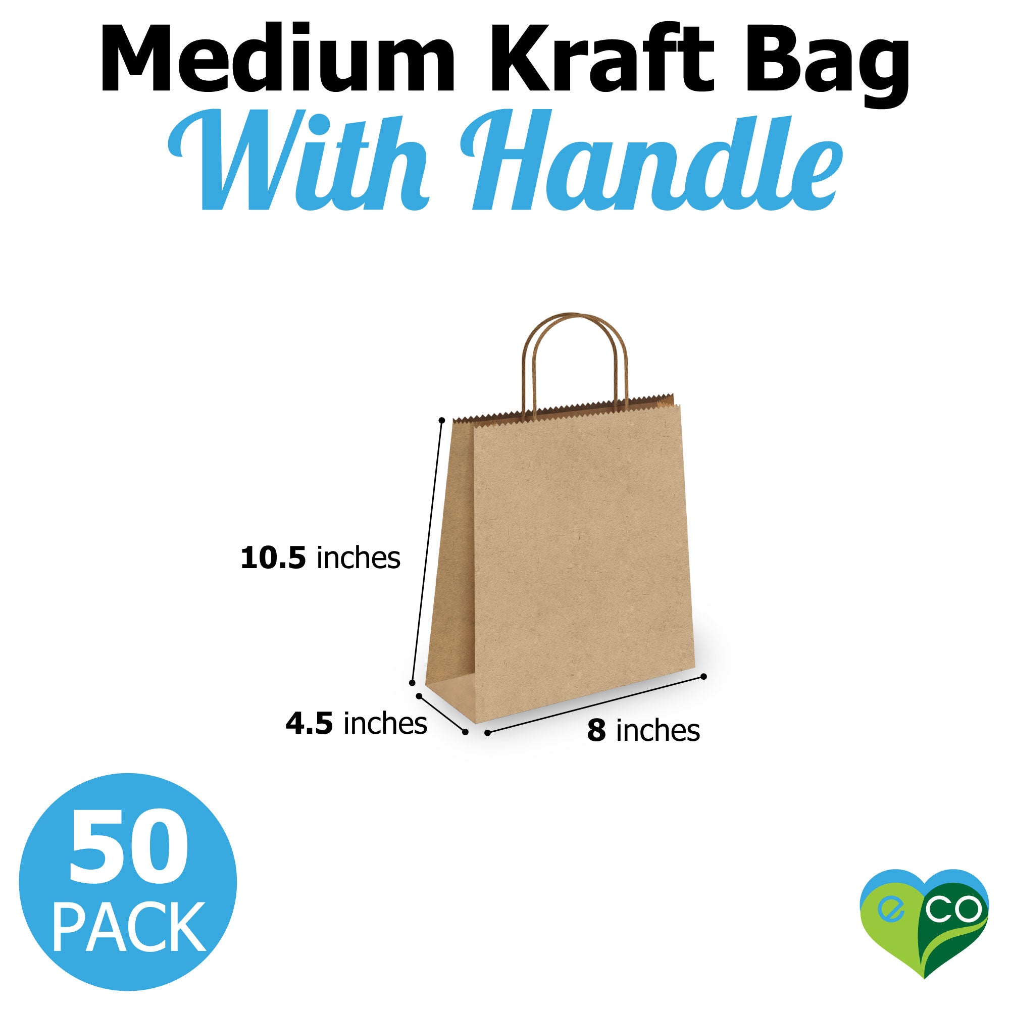 Brown Kraft Bags 8x4.5x10.5 inch