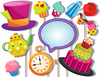 The Mad Hatter Tea Party Photo Booth Props 20pcs Assembled - BirthdayGalore.com