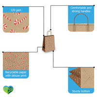 Snowflakes Kraft Gift Bags Mixed Size Set