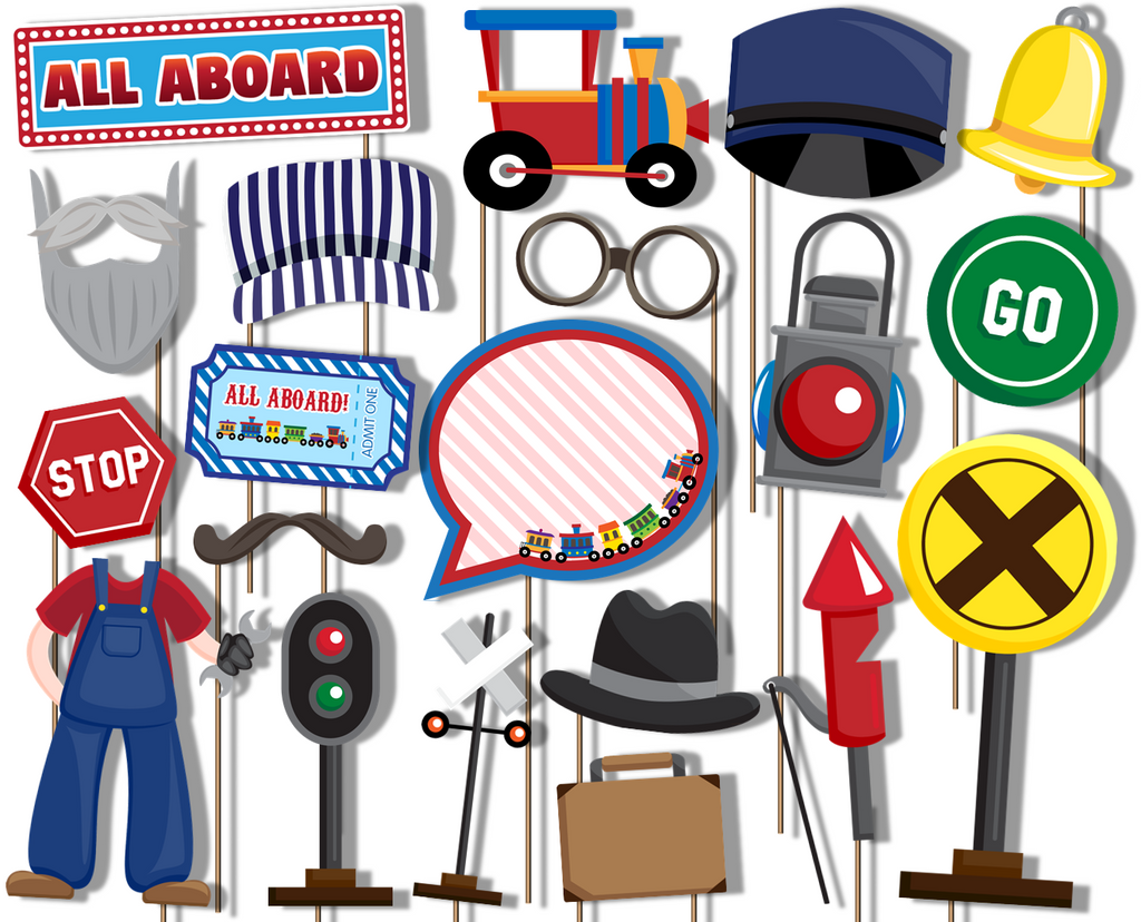 Train Photo Booth Props 20pcs Assembled