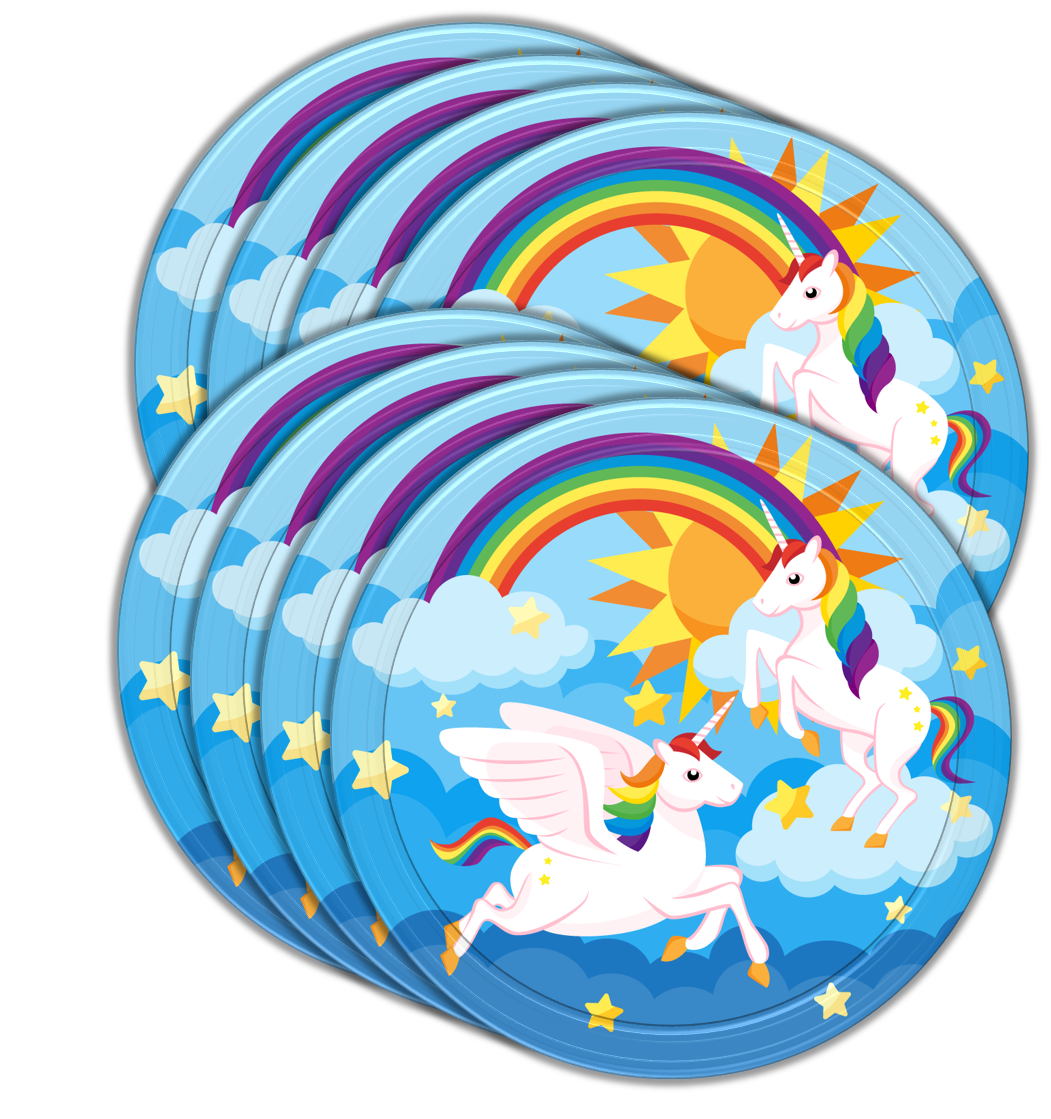 Rainbow Unicorn Birthday Party Tableware Kit For 16 Guests - BirthdayGalore.com