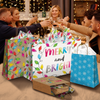 Christmas Lights Kraft Gift Bags Mixed Size Set