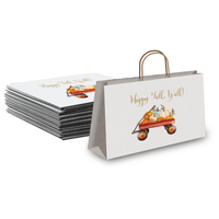 Hello Fall Large Birthday Gift Bags Vogue Kraft Shopping Bags with Handles (11.5x16x6 inches)