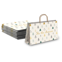 Fir Trees Christmas Vogue Kraft Shopping Bags with Handles (11.5x16x6 inches)