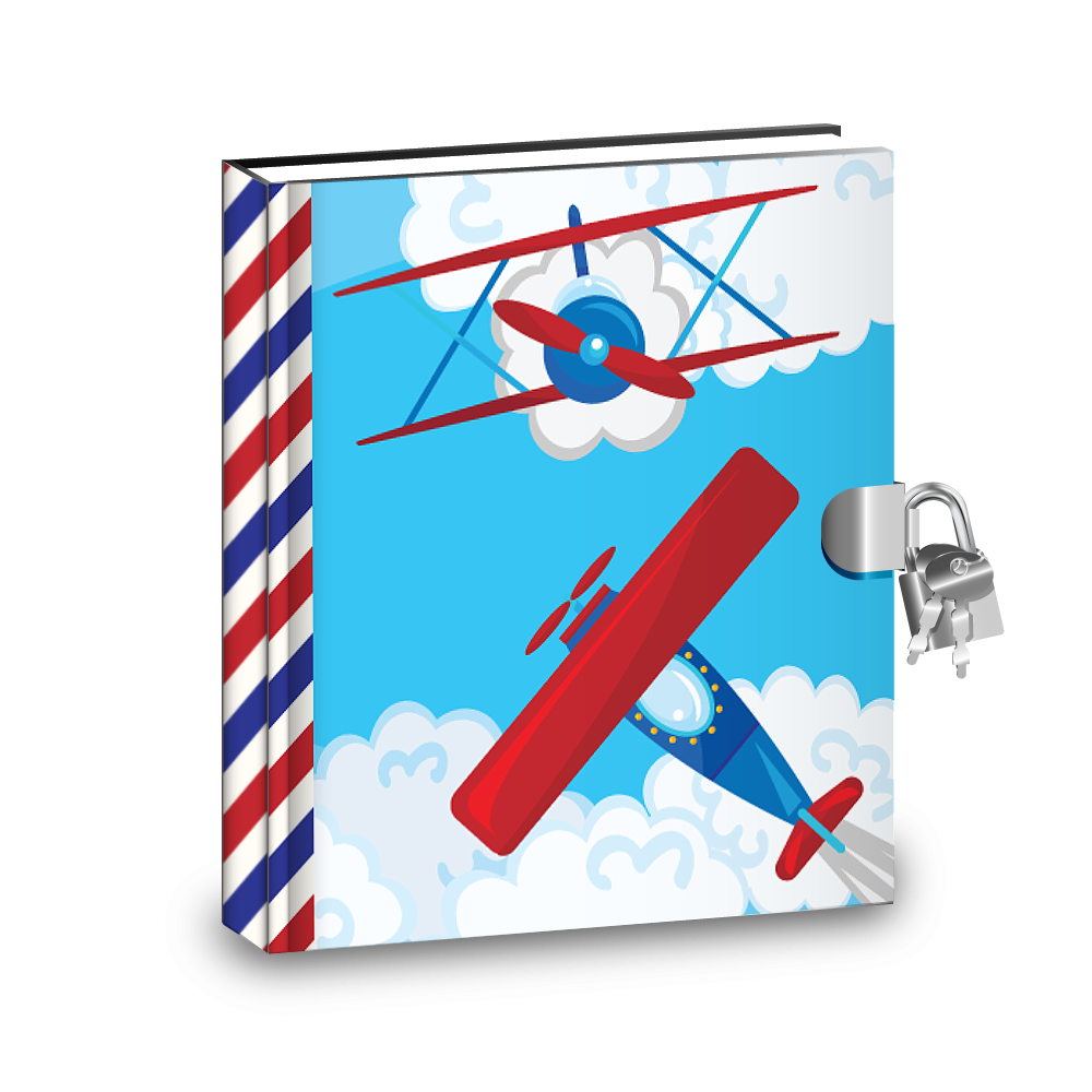 Gift Idea: Airplane Kids Diary With Lock - BirthdayGalore.com