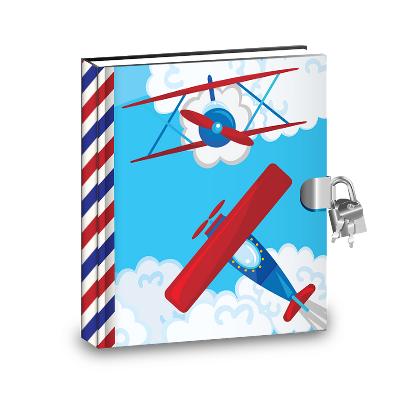Gift Idea: Airplane Kids Diary With Lock - BirthdayGalore.com