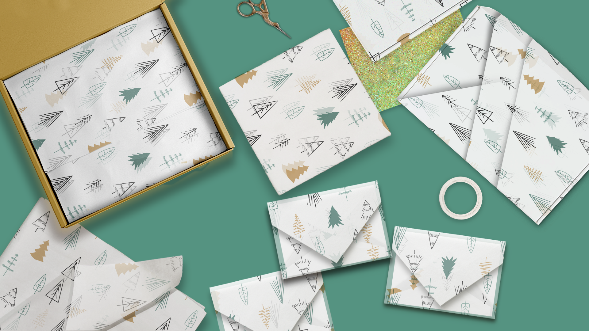 Fir Trees Tissue Paper