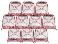 Baseball Drawstring Tote Bag (10 Pack) - BirthdayGalore.com