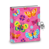 Gift Idea: Pink Butterfly Kids Diary With Lock - BirthdayGalore.com