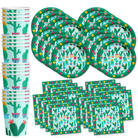 Cactus Birthday Party Tableware Kit For 16 Guests - BirthdayGalore.com