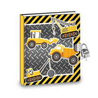 Gift Idea: Construction Trucks Kids Diary With Lock - BirthdayGalore.com