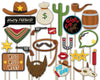 Cowboy Photo Booth Props 20pcs Assembled - BirthdayGalore.com