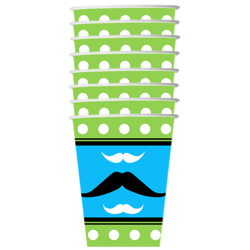 Mustache Birthday Party Tableware Kit For 16 Guests - BirthdayGalore.com
