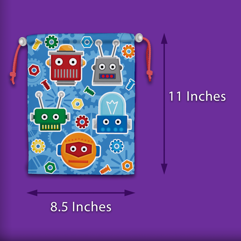 Robot Drawstring Tote Bag (10 Pack) - BirthdayGalore.com