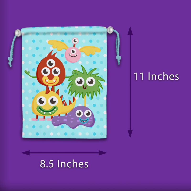 Mighty Monster Drawstring Tote Bag (10 Pack) - BirthdayGalore.com