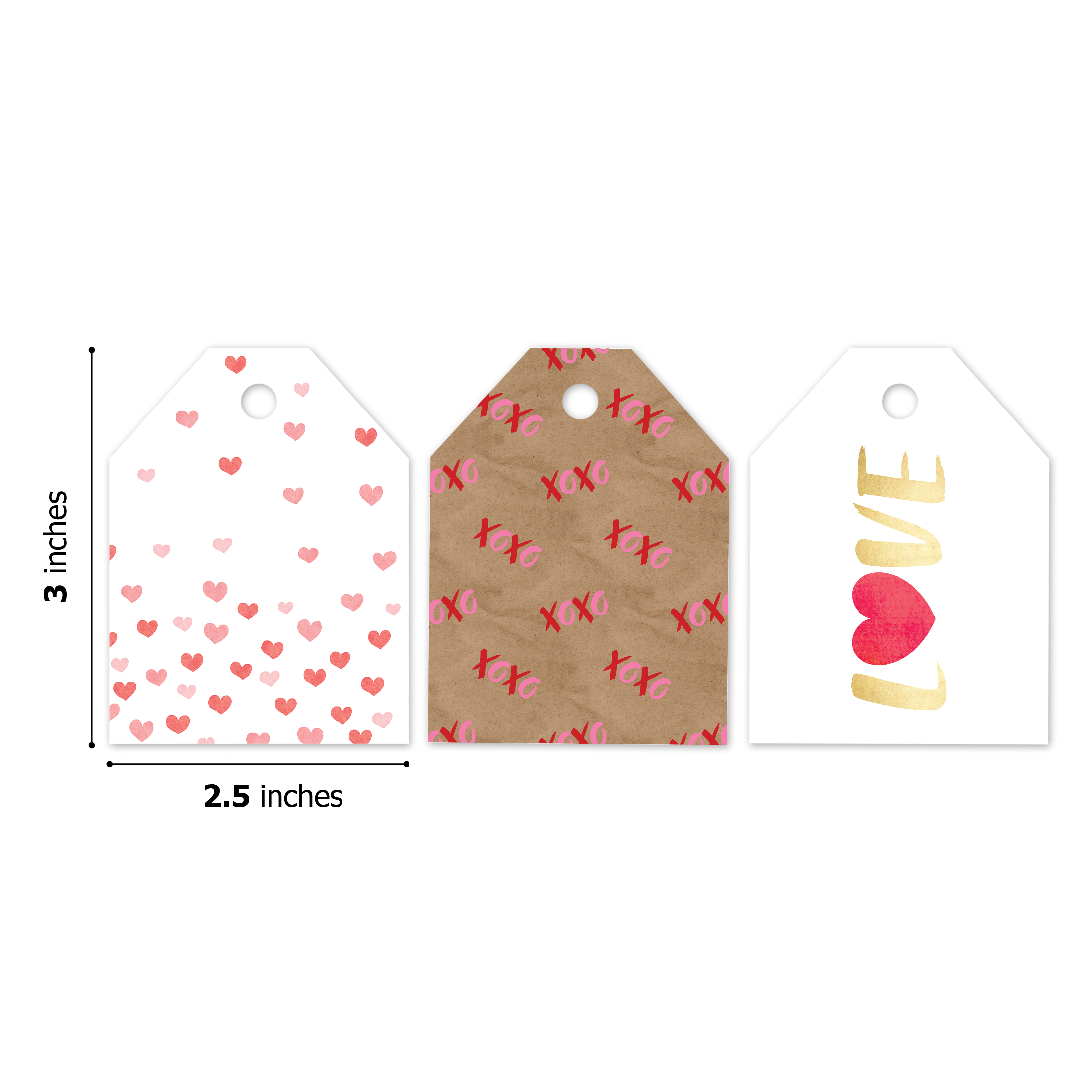 Fading Hearts Assortment Gift Tags