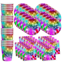 Disco Ball Birthday Party Tableware Kit For 16 Guests - BirthdayGalore.com